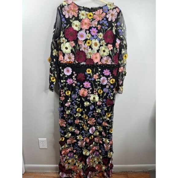Mac Duggal 68201 3D Floral Appliqued Evening Gown Dress Size 18 NEW Garden Party - Picture 4 of 10